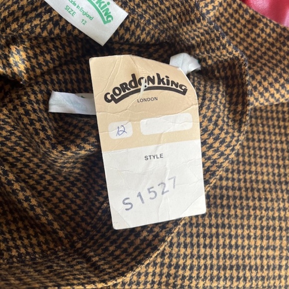 Vintage Gordon King  London Small Checker Black & Burnt Orange Wool Skirt w Tags - Picture 4 of 7